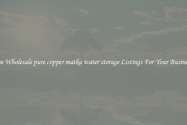 See Wholesale pure copper matka water storage Listings For Your Business