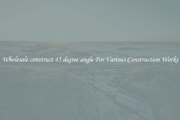 Wholesale construct 45 degree angle For Various Construction Works