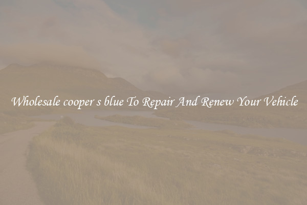 Wholesale cooper s blue To Repair And Renew Your Vehicle
