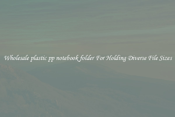 Wholesale plastic pp notebook folder For Holding Diverse File Sizes