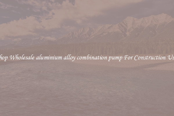 Shop Wholesale aluminium alloy combination pump For Construction Uses