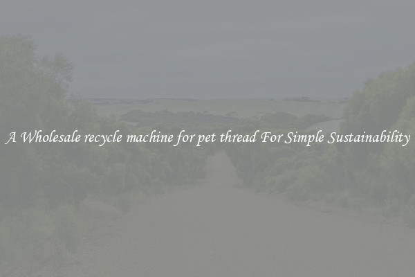  A Wholesale recycle machine for pet thread For Simple Sustainability 