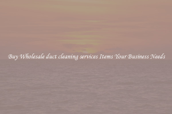 Buy Wholesale duct cleaning services Items Your Business Needs
