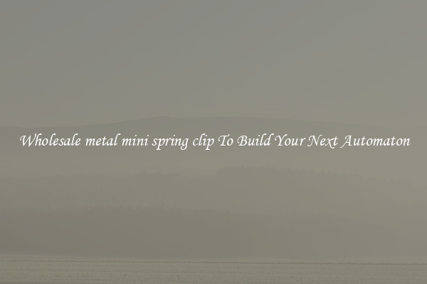 Wholesale metal mini spring clip To Build Your Next Automaton