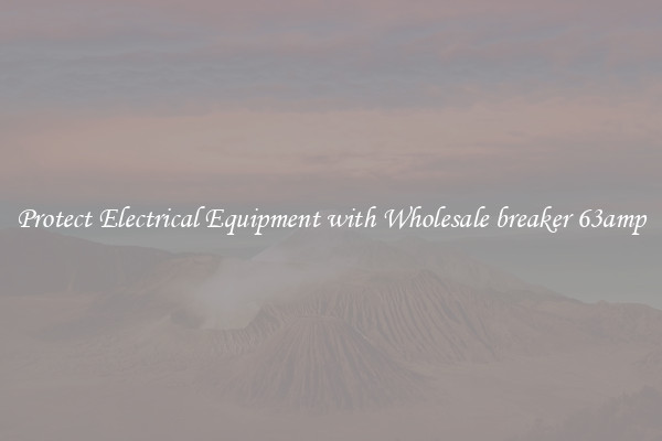 Protect Electrical Equipment with Wholesale breaker 63amp